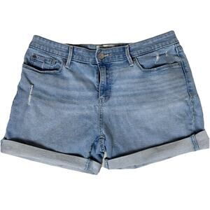 Denizen Levi Mid Rise Cut Off Shorts Distressed Light Wash Denim Womens Sz 29